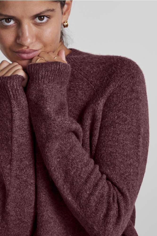 PCJULIANA LS O-NECK KNIT NOOS BC 17126277 Tawny Port